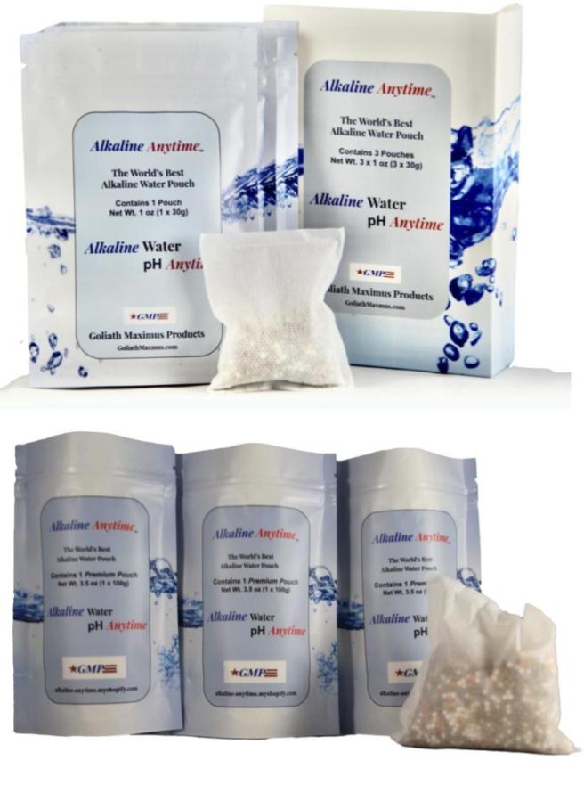 Paquete de filtro alcalino en cualquier momento: Worlds Best Alkaline Water- 3 paquete de 30 g y 3 paquete de 100 g, se ajusta a cualquier contenedor -9.5ph + electrolitos ionizados