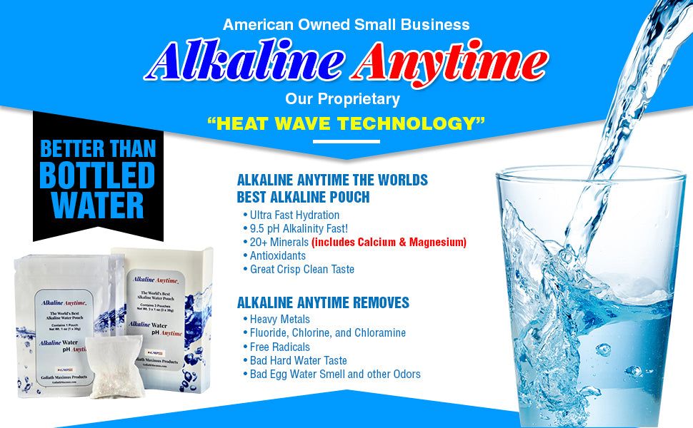 Paquete de filtro alcalino en cualquier momento: Worlds Best Alkaline Water- 3 paquete de 30 g y 3 paquete de 100 g, se ajusta a cualquier contenedor -9.5ph + electrolitos ionizados