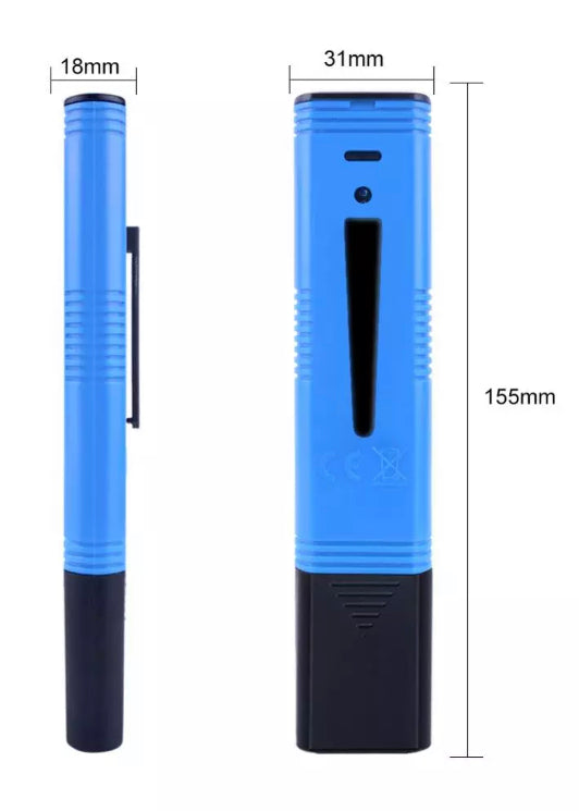 Medidor de pH digital y probador de agua de pH, probador de pluma para agua de pH, agua potable, botellas de agua, jarras de agua, piscinas, acuarios e hidroponía.