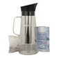Alcalino Jarabos de filtro de agua con infusor, jarra de vidrio con tapa 1.5L | 9.5 Filtros alcalinos de pH | Jarra de té | Vidrio de borosilicato | Lanzador infusor