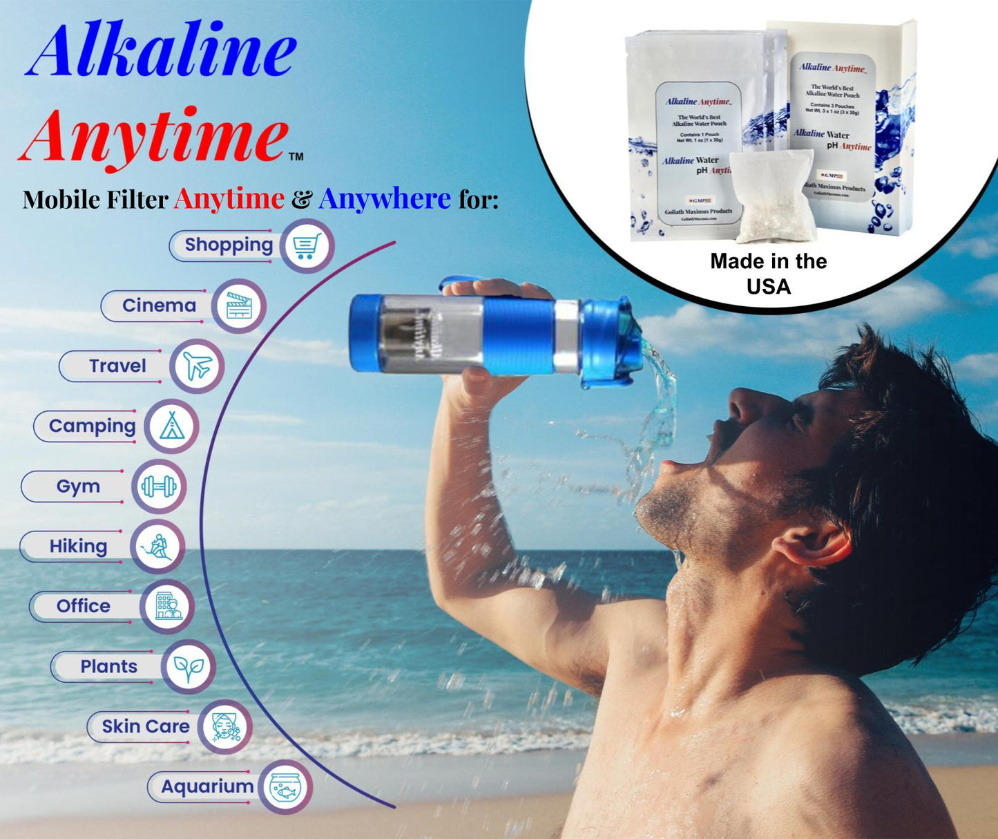 Alcalino en cualquier momento la mejor bolsa de filtro de agua para agua alcalina