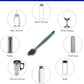 Cepillo de botella alcalino en cualquier momento de silicona de 8.5 ", manija colgante, acero reforzado, ideal para biberones, matraces, cristalería, perfectos para botellas pequeñas