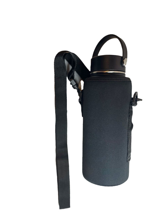 Botella de agua Bolsa de transporte y soporte de botella de agua, bolsa de soporte de aislamiento premium, correa de hombro ajustable, negro, se ajusta a las botellas de 27-34 oz